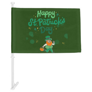 "Shamrocks & Shenanigans: A St. Patrick's Day  Car Flag