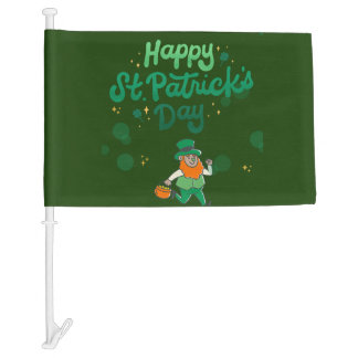 "Shamrocks & Shenanigans: A St. Patrick's Day  Car Flag