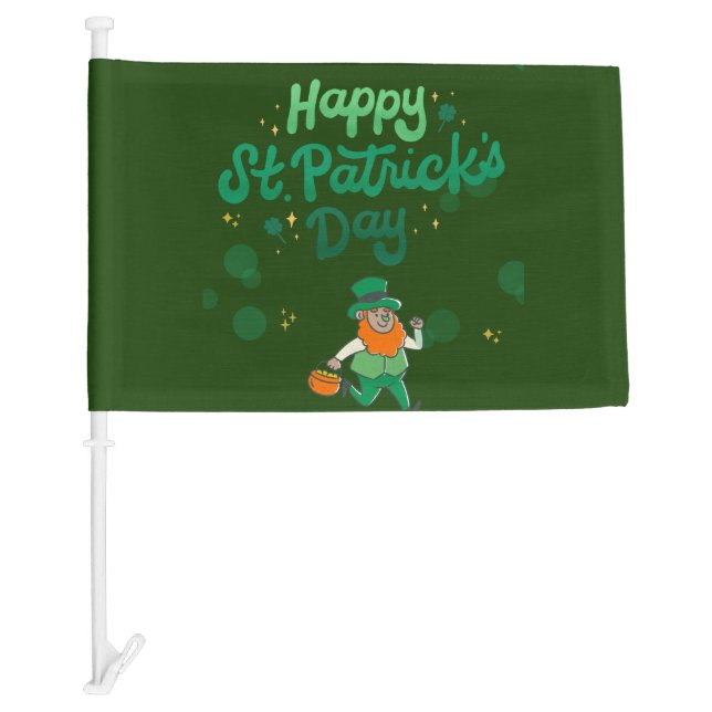 "Shamrocks & Shenanigans: A St. Patrick's Day  Car Flag (Front)