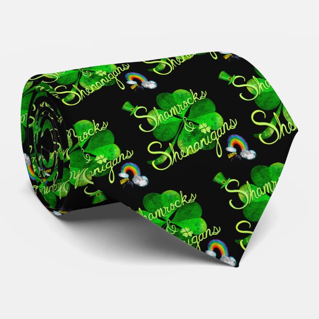 Shamrocks & Shenanigans Neck Tie (Rolled)