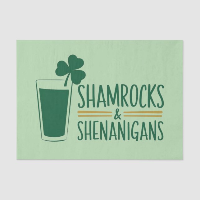 Shamrocks & Shenanigans: St. Patrick's Day Design  Tissue Paper (Front)