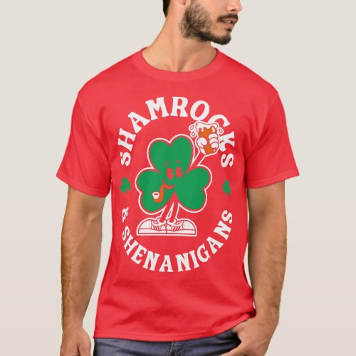 Shamrocks Shenanigans St Pattys Day toon Irish Pri T_Shirt