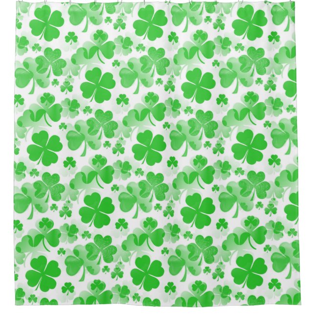 Shamrocks Tattoo seamless pattern + your ideas Shower Curtain (Front)