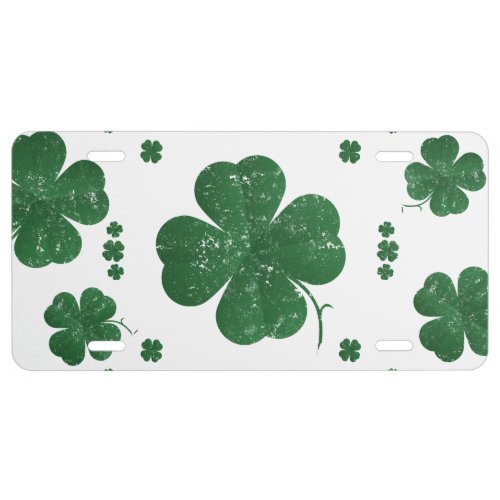 Shamrocks _ vintage style license plate