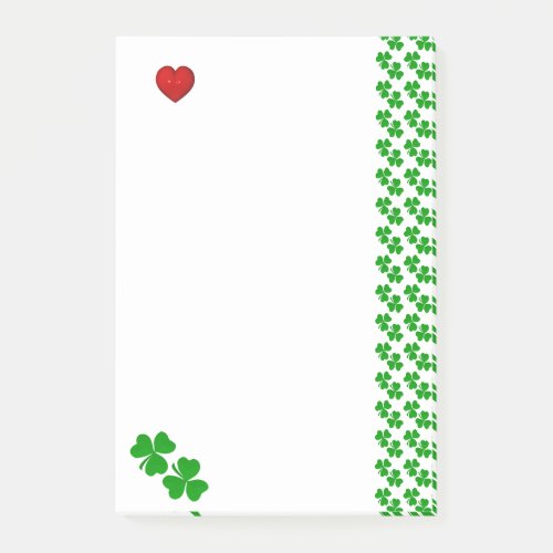 Shamrocks with red heart Stationery Post_it Notes