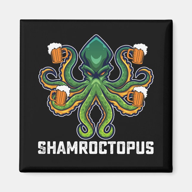 Shamroctopus Octopus Lover St Patrick's Day Magnet (Front)