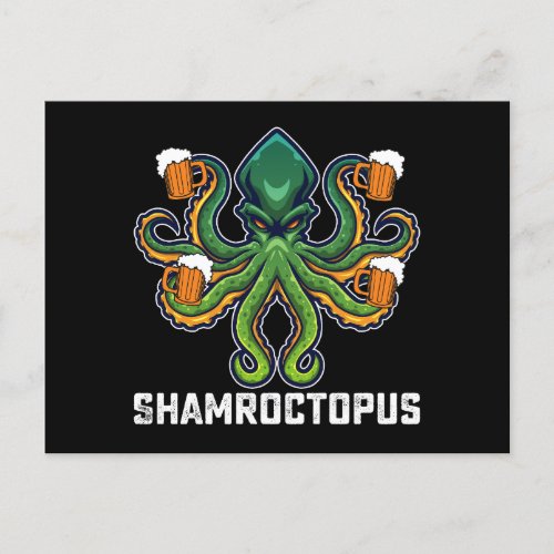 Shamroctopus Octopus Lover St Patricks Day Postcard