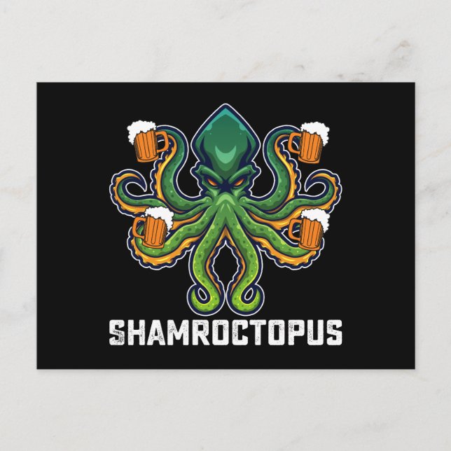 Shamroctopus Octopus Lover St Patrick's Day Postcard (Front)