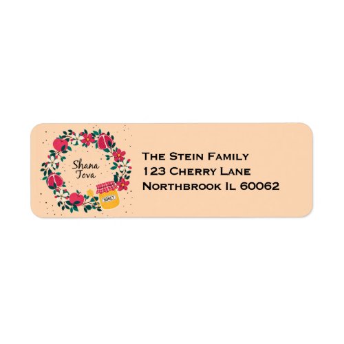Shana Tova Floral Wreath | Rosh Hashanah Apples Label