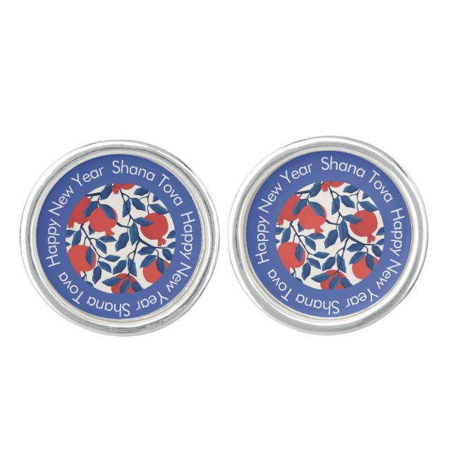 Shana Tova - Happy Jewish New year Cufflinks (Front)