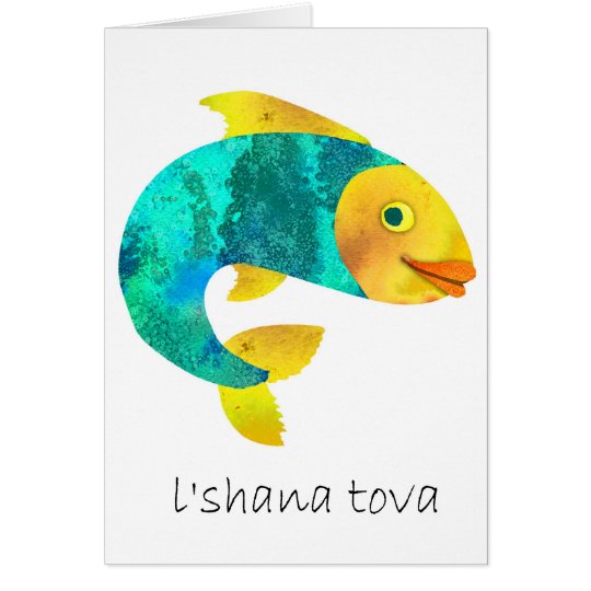 Shana Tova- Happy Jewish New Years,Fish motif Card