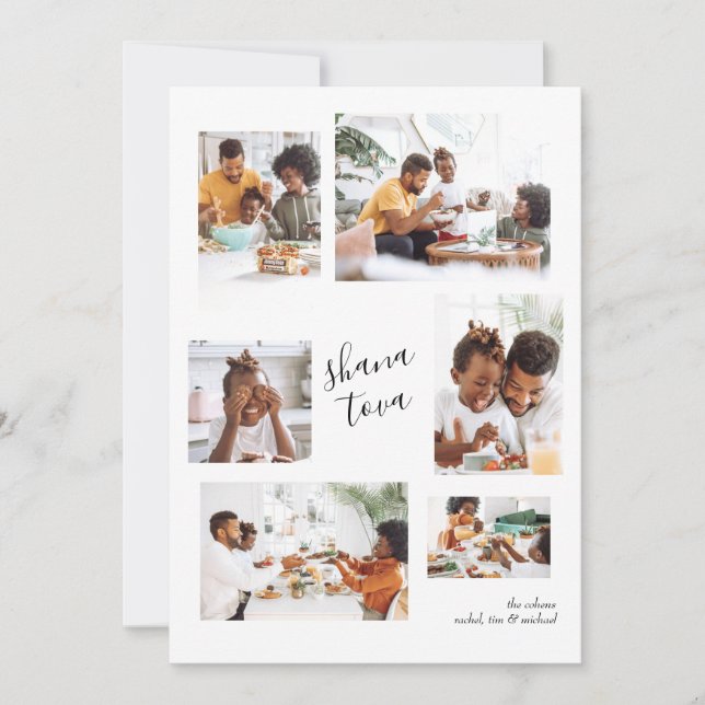 Shana Tova Photo Gallery Collage Jewish New Year Holiday Card (Front)