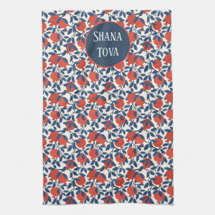 Shana Tova Pomegranate Botanical Design Elegant Kitchen Towel