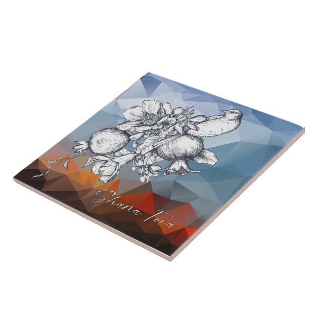 Shana Tova Rosh Hashana Jewish New Year  Ceramic Tile (Side)