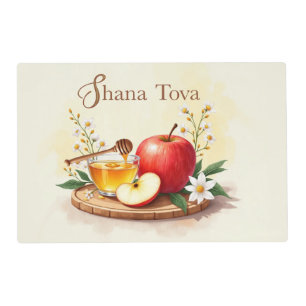 Shana Tova Rosh Hashanah Apple and Honey Flowers Placemat