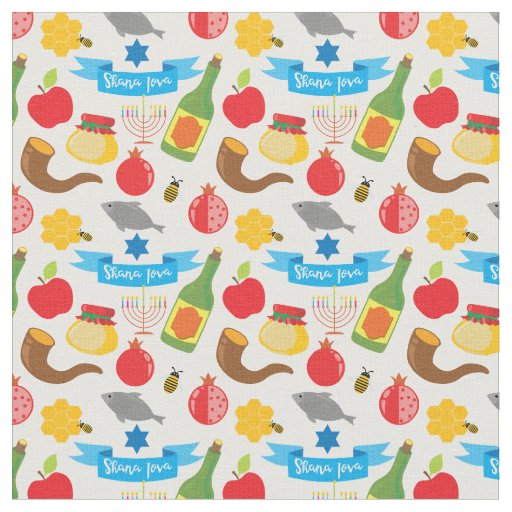 Shana Tova - Rosh Hashanah - custom tile size Fabric