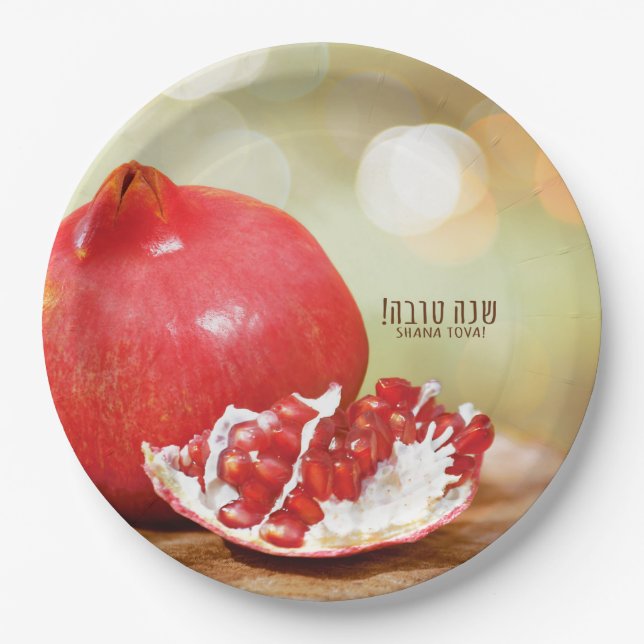 Shana Tova Rosh Hashanah Jewish New Year Paper Plates (Front)