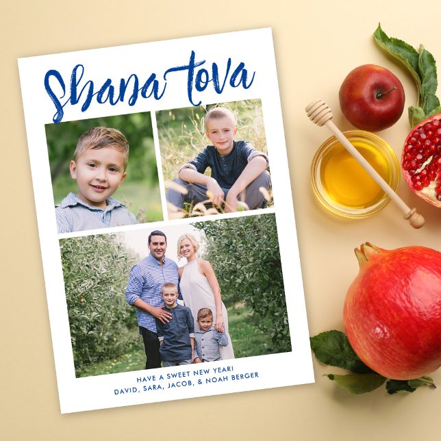 Shana Tova Rosh Hashanah Multi-Photo Holiday Photo Card (Creator Uploaded)