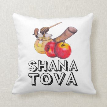Shana Tova / Rosh Hashanah Throw Pillow by KeyholeDesign at Zazzle