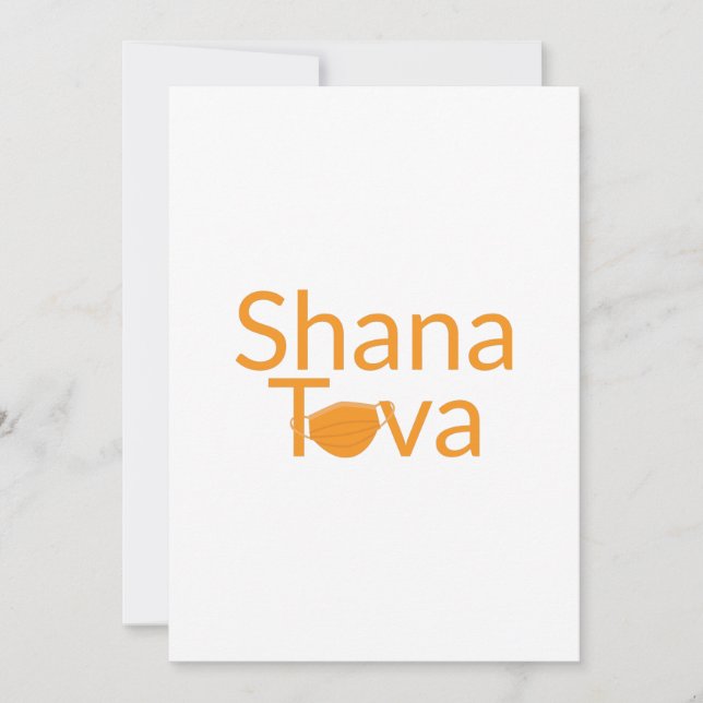 Shana Tova with face mask Holiday Card (Front)