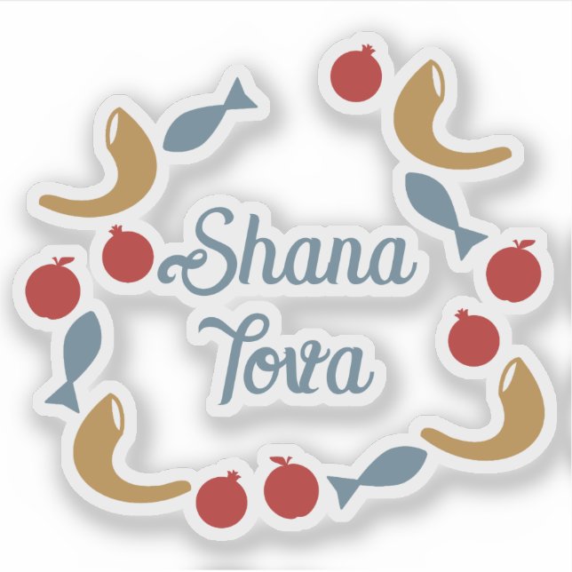 Shana Tova wreath Sticker (Front)