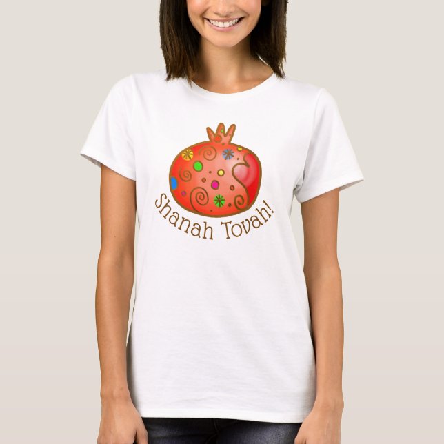 Shanah tovah Festive Pomegranate T-Shirt (Front)
