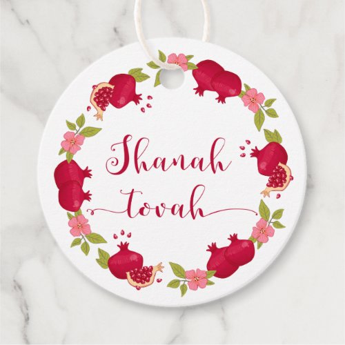 Shanah Tovah New Year Pomegranate Flower Gift Tag