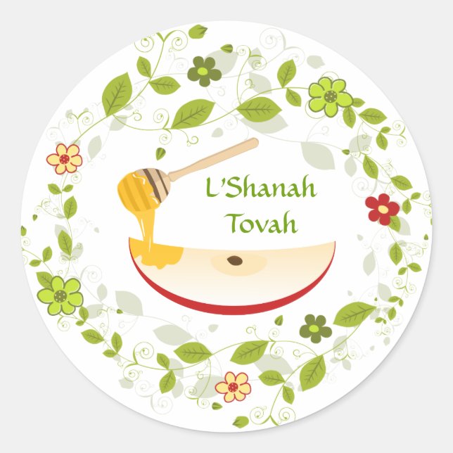Shanah Tovah Rosh Hashanah Jewish New Year Classic Round Sticker (Front)