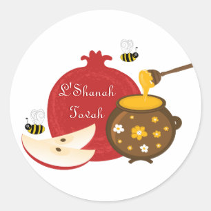 Shanah Tovah Rosh Hashanah Jewish New Year Classic Round Sticker
