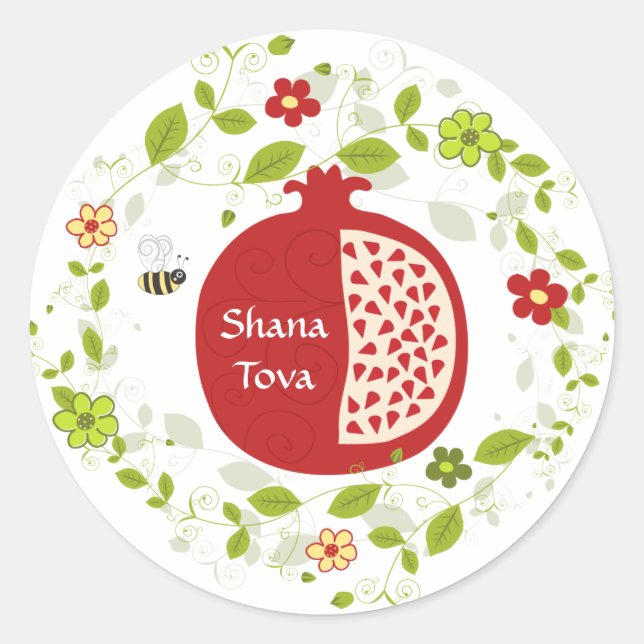Shanah Tovah Rosh Hashanah Jewish New Year Classic Round Sticker (Front)