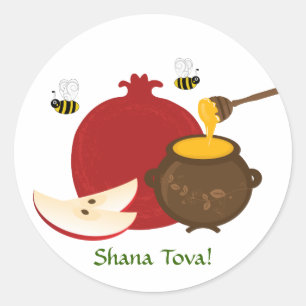Shanah Tovah Rosh Hashanah Jewish New Year Classic Round Sticker