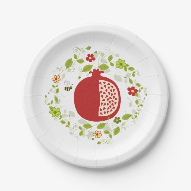 Shanah Tovah Rosh Hashanah Jewish New Year Paper Plates (Front)