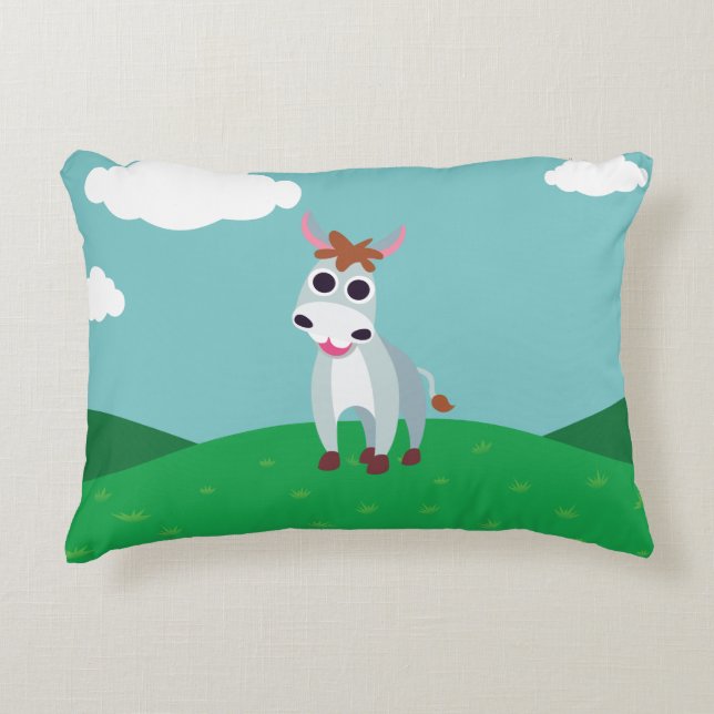 Shane the Donkey Accent Pillow (Front)