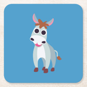 Shane the Donkey Square Paper Coaster