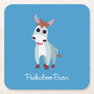Shane the Donkey Square Paper Coaster