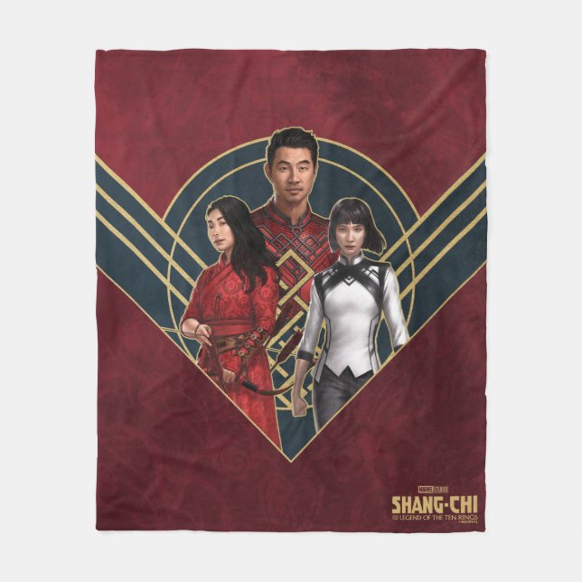 Shang-Chi, Katy, & Xialing Fleece Blanket (Front)