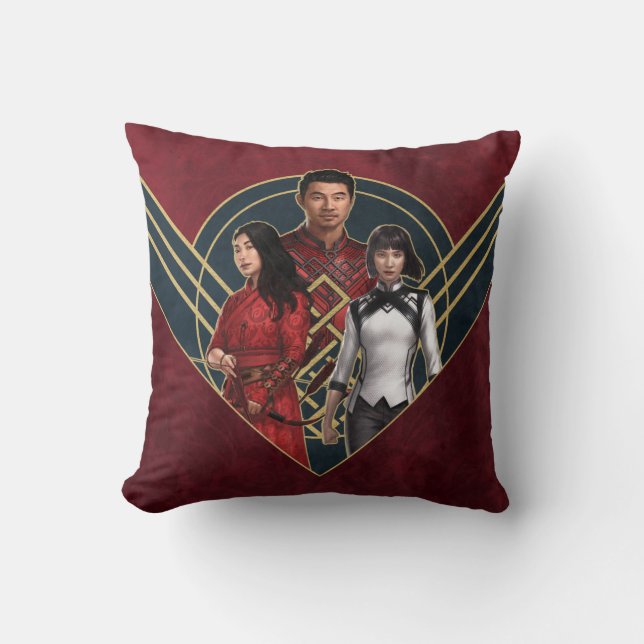 Shang-Chi, Katy, & Xialing Throw Pillow (Front)