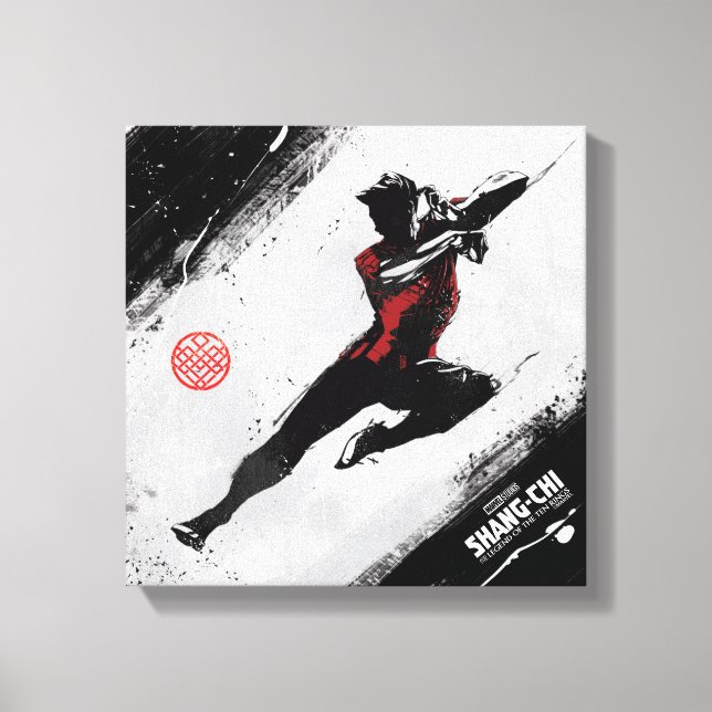 Shang-Chi Kick Illustration Canvas Print (Front)
