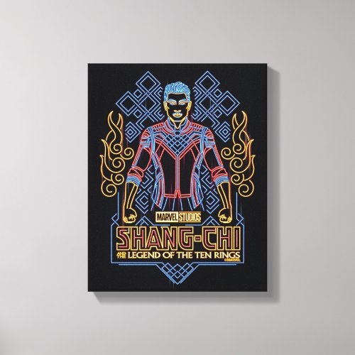 Shang_Chi Neon Light Graphic Canvas Print