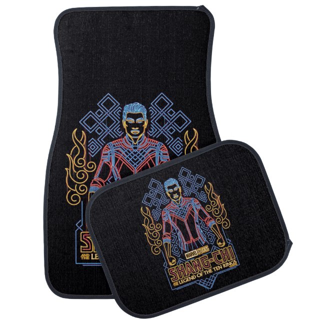 Shang-Chi Neon Light Graphic Car Floor Mat (Set)