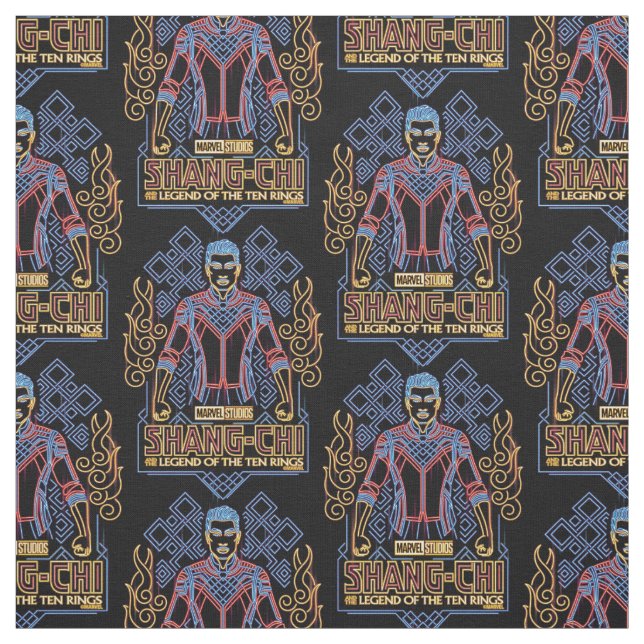 Shang-Chi Neon Light Graphic Fabric (Swatch)
