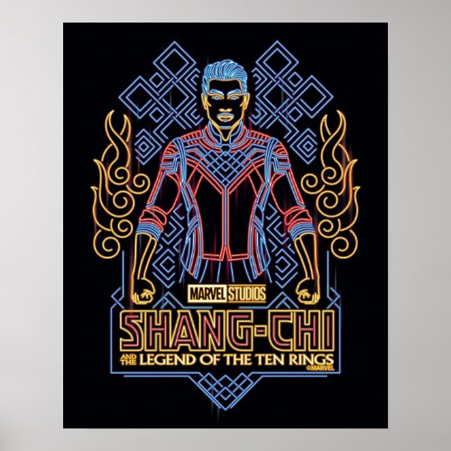 Shang_Chi Neon Light Graphic Poster
