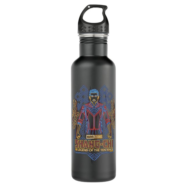 Shang-Chi Neon Light Graphic Stainless Steel Water Bottle (Front)