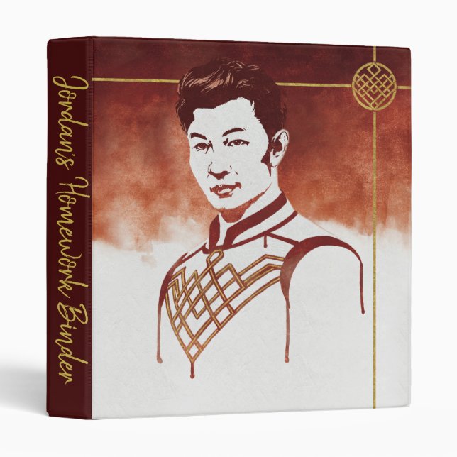 Shang-Chi Watercolor Portrait 3 Ring Binder (Front/Spine)