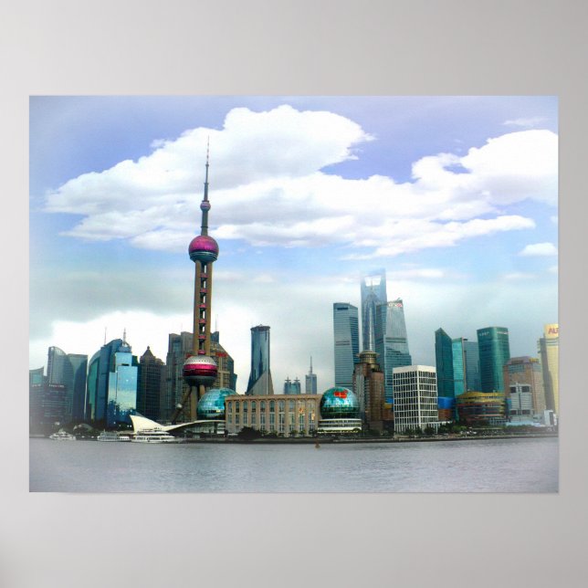 Shanghai 上海 Skyline - The Bund Poster (Front)