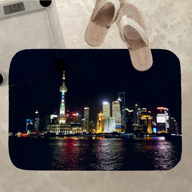 Shanghai at Night Bath Mat (Creator Uploaded)