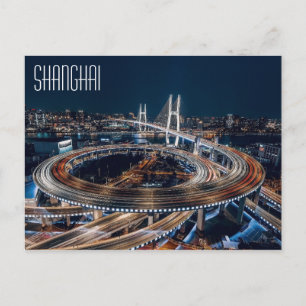 SHANGHAI beautiful nighttime aerial Postcard