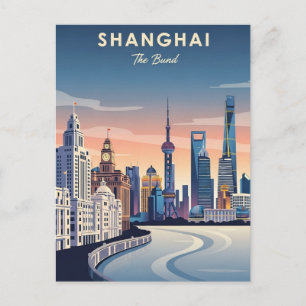 Shanghai Bund china Travel Postcard
