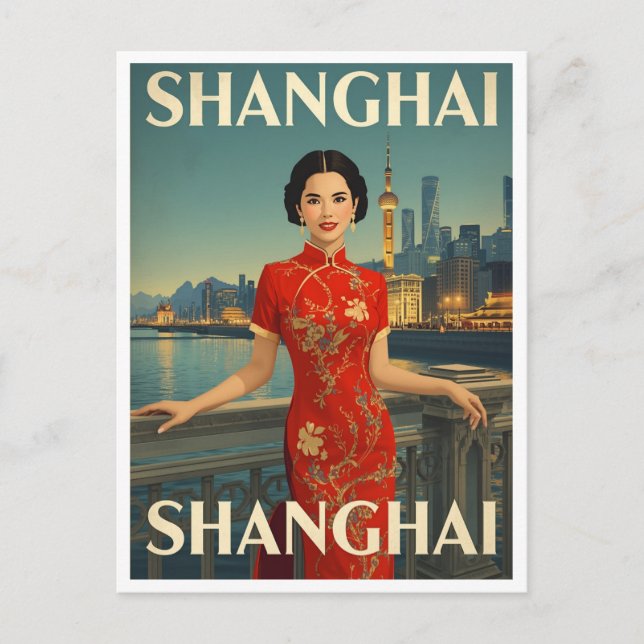 Shanghai Cheongsam Postcard (Front)