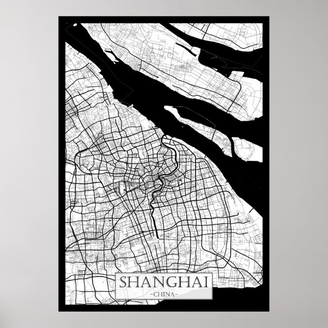 Shanghai China Map Poster (Front)